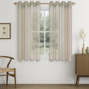 Tende trasparenti con occhielli, semitrasparenti, 140x137 cm, beige, confezione da 2 pezzi