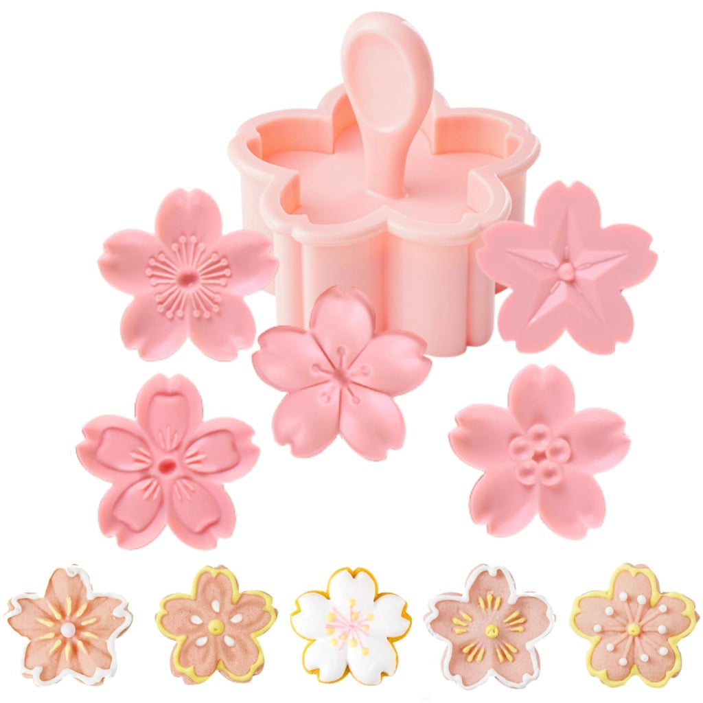 Set di stampini per biscotti a forma di fiori di ciliegio, ideali per la preparazione di dolci