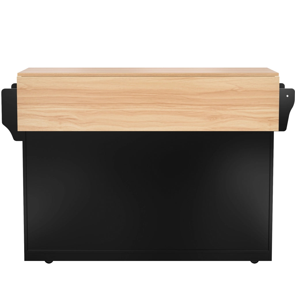 Carrello da cucina con piano pieghevole, 120x46(70)x91,5 cm, nero, con ruote e gambe in legno sostituibili
