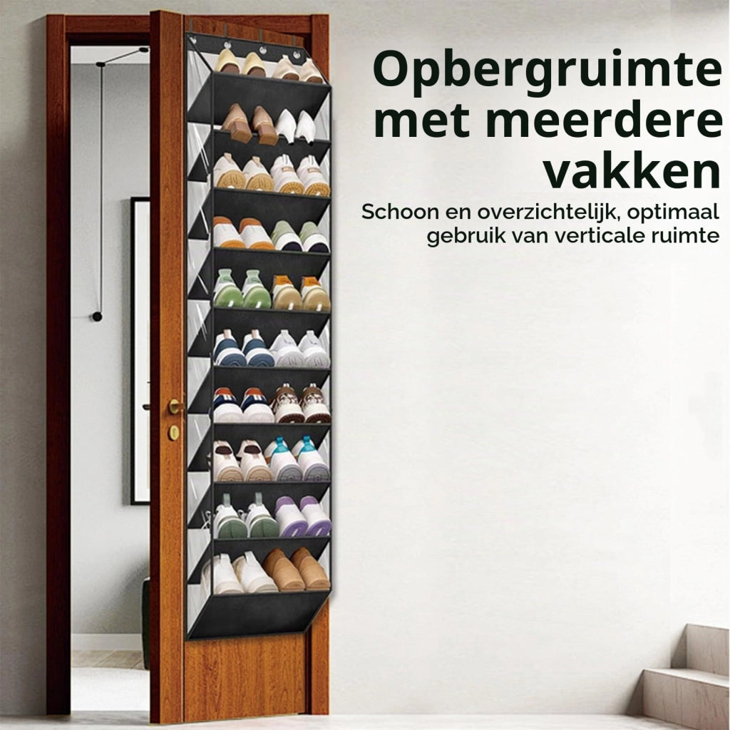 Organizzatore per scarpe da appendere alla porta, con 10 ripiani, capacità per 20 paia, altezza 180 cm