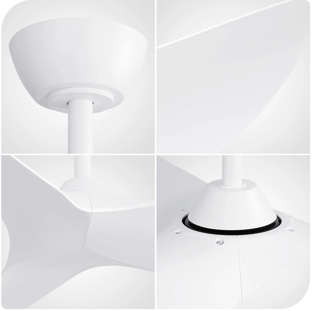 Ventilatore da soffitto bianco opaco da 96 cm con telecomando