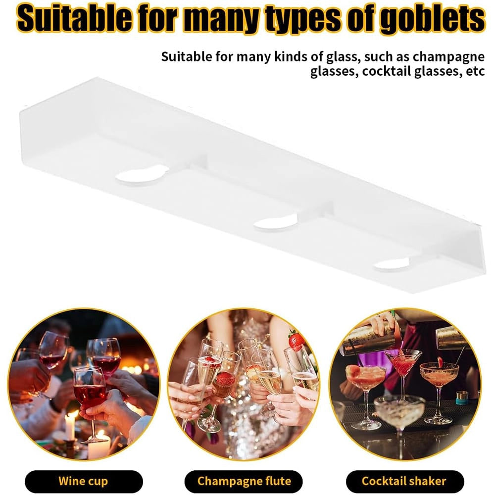 Portabicchieri da appendere, 2 pezzi, colore bianco, materiale plastico, lunghezza 33,5 cm