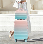 Set da viaggio ULEVR con trolley 20" e beauty case 14", guscio rigido in PC rosa, 4 ruote girevoli