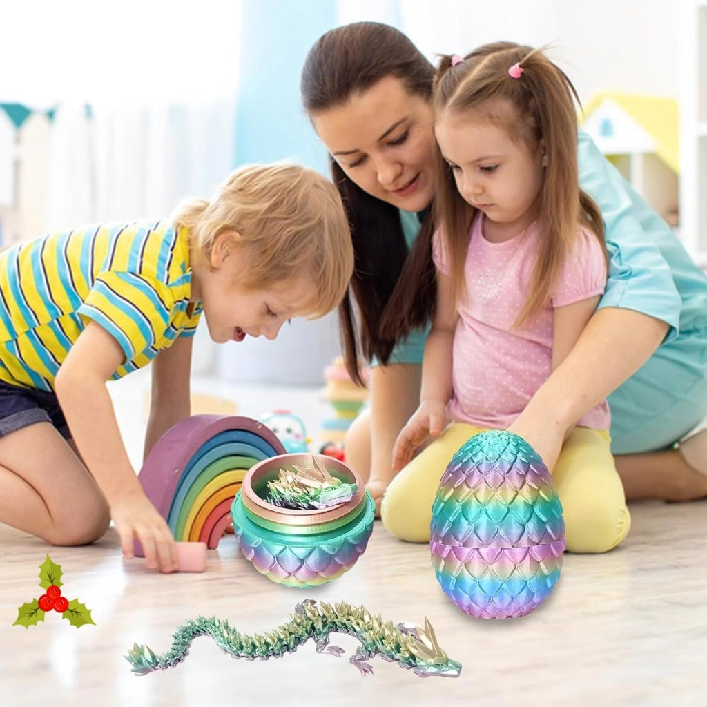 Set da 2 uova di drago in 3D da 22 cm, con drago mobile, ideali per la decorazione