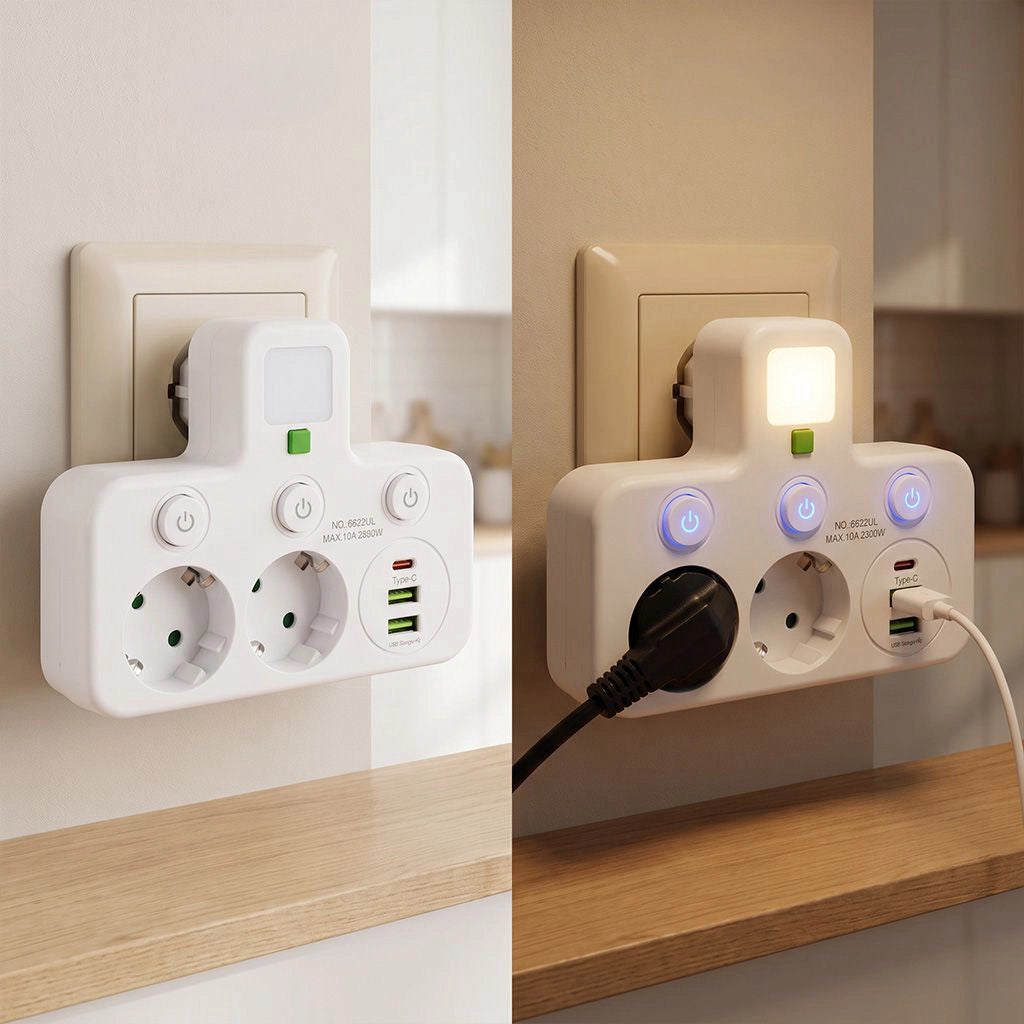 Multipresa 2 Prese + 2x Usb-a + Usb-c Jnh017 White