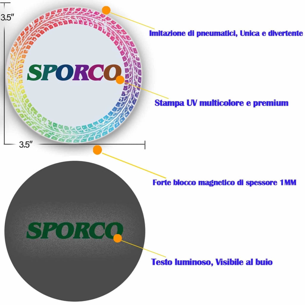 Set da 2 magneti per lavastoviglie, indicazione "pulito/sporco", forma rotonda, diametro 8,9 cm