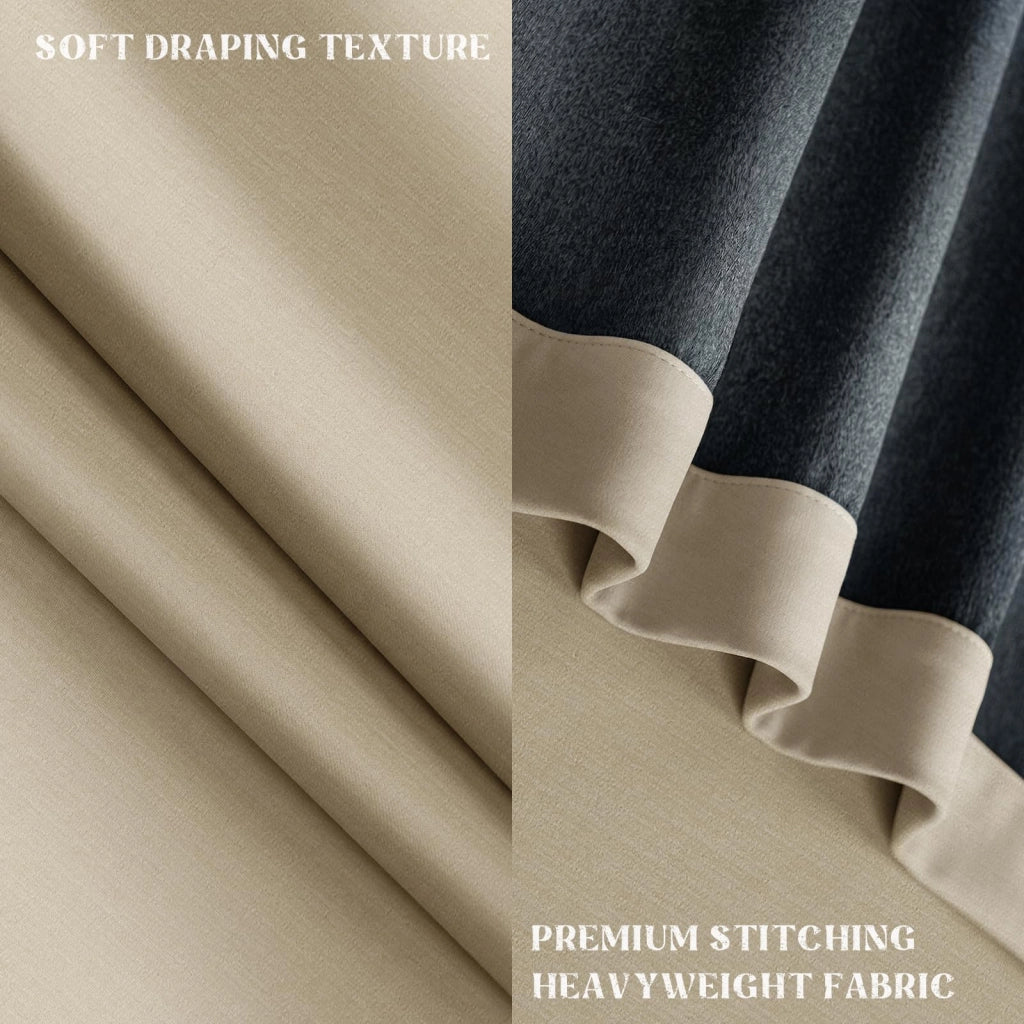 Tende termiche color noce, set da 2, dimensioni 260x140 cm, con passanti
