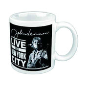 Tasse "Live in NYC", in Vetroceramica, capacità 300 ml, colore nero e bianco