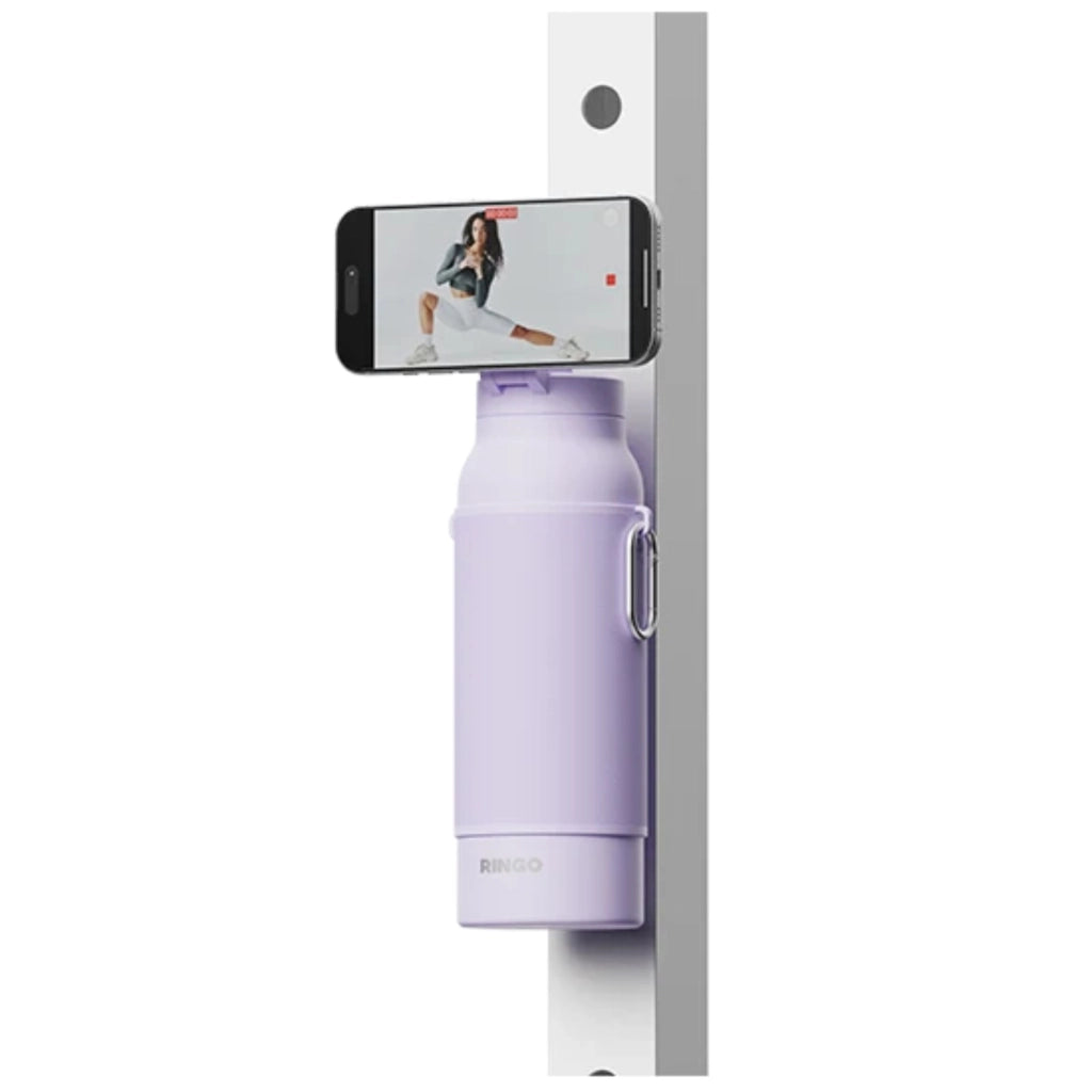 Portaborraccia 710ml con Supporto Magnetico e Moschettone Lilla Ringo