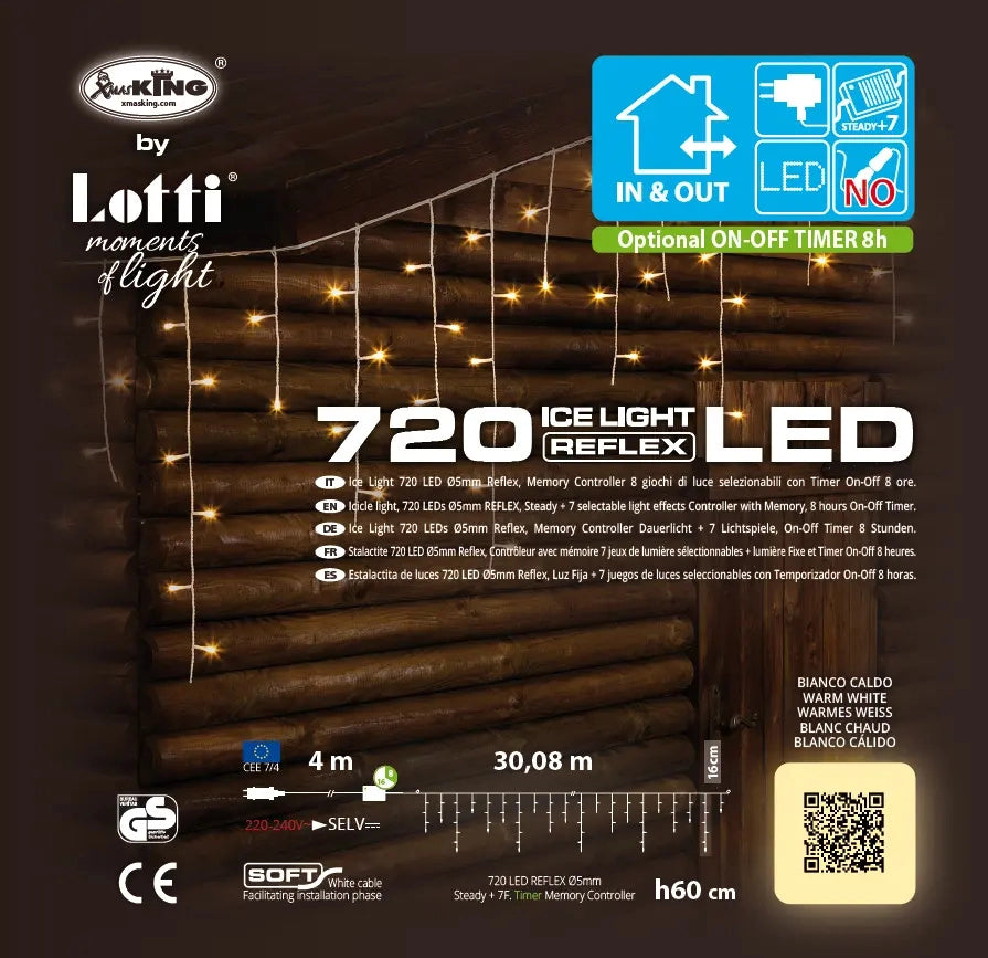 Ice Light WLED 720 LED 4m+3008xH60 cm caldo