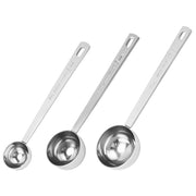 Set di cucchiaini dosatori, 3 pezzi, acciaio inossidabile, capacità: 5/15/30 ml