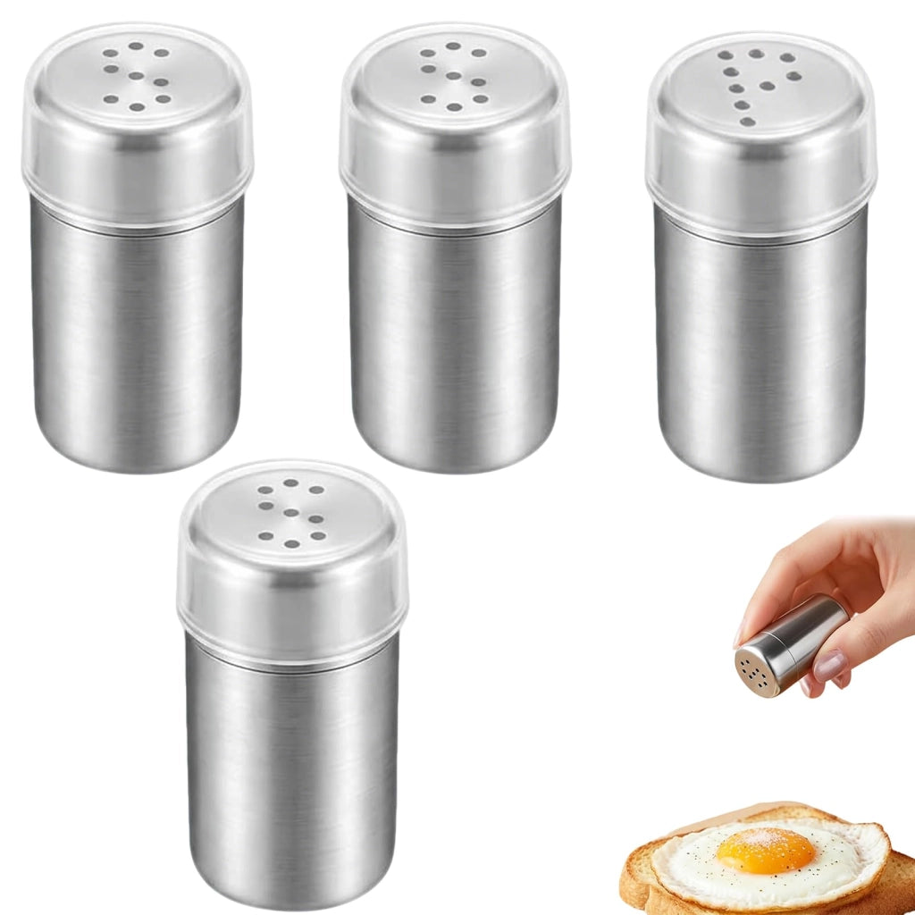 Set di mini dosatori per sale, 4 pezzi – acciaio inossidabile, capacità 5 ml, per spezie