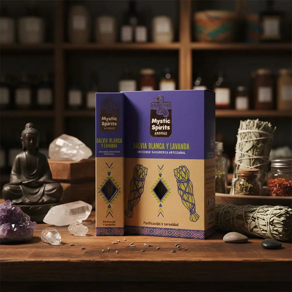 Bastoncini di incenso alla salvia bianca e alla lavanda, confezione da 96 pezzi, con supporto