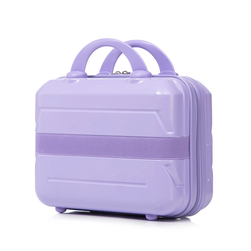 Set valigie rigide ULEVR 4 pezzi 19/24/28 pollici con beauty case 14 pollici, ABS blu e viola