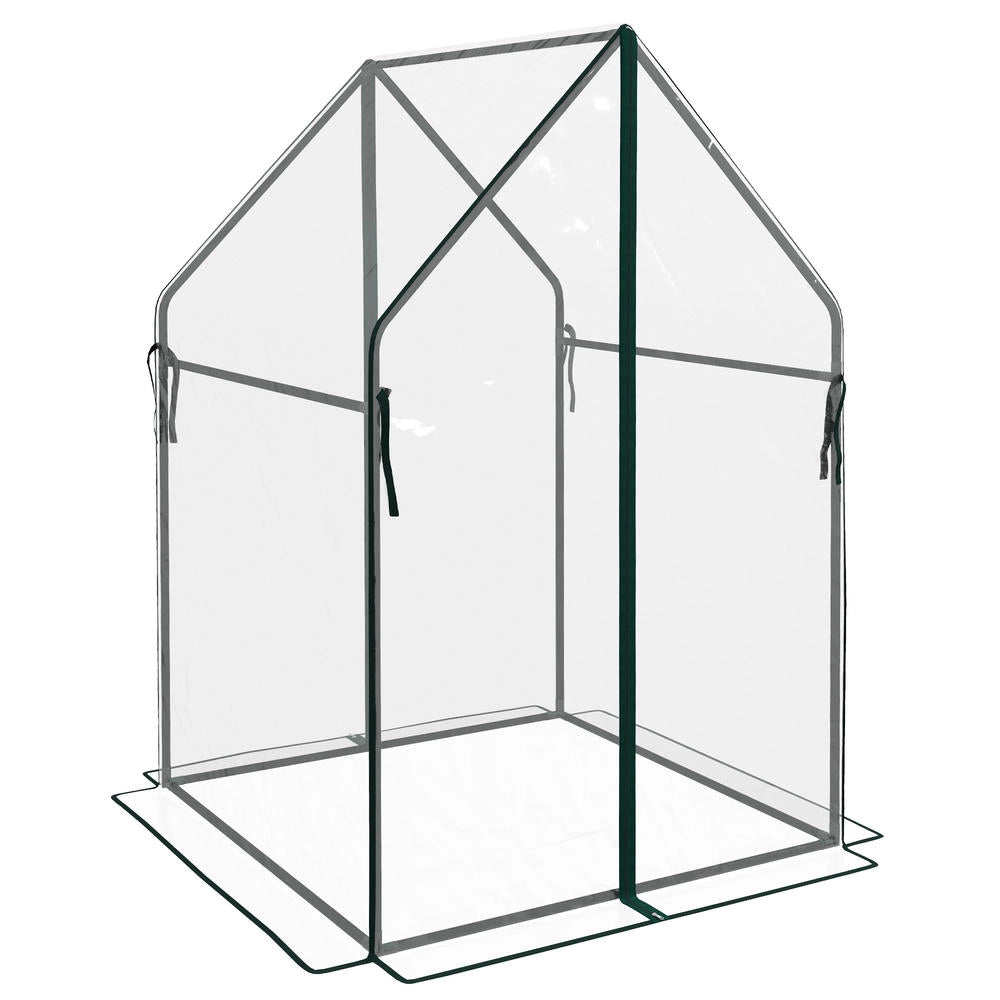 Serra da giardino per pomodori con 2 porte con zip, struttura in acciaio resistente per orto e piante, 90 x 90 x 145cm