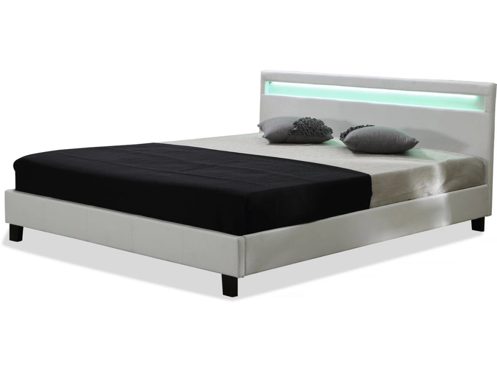 Letto con led "Maria" - 140 x 190 cm - Nero