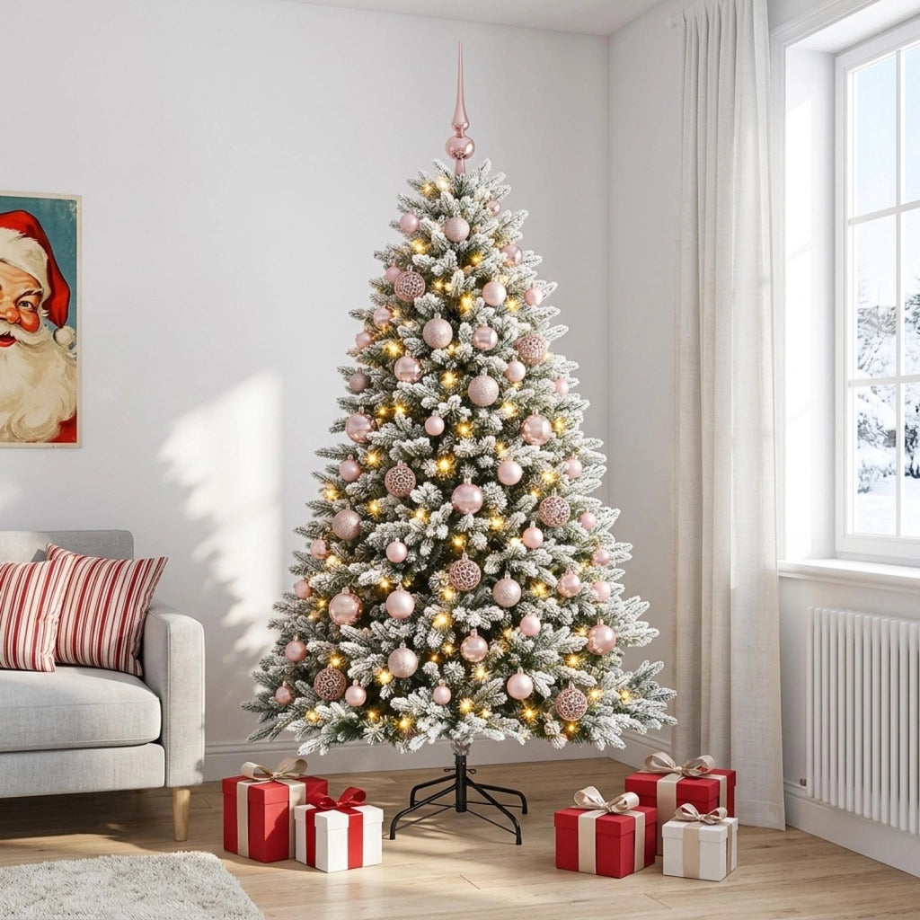 Albero di Natale Artificiale con Palline 210 cm 300 LED 3466720
