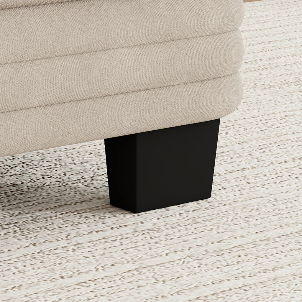 Divano modulare 330x88x88 cm con cuscini lombari e per braccioli in ciniglia color caffè chiaro