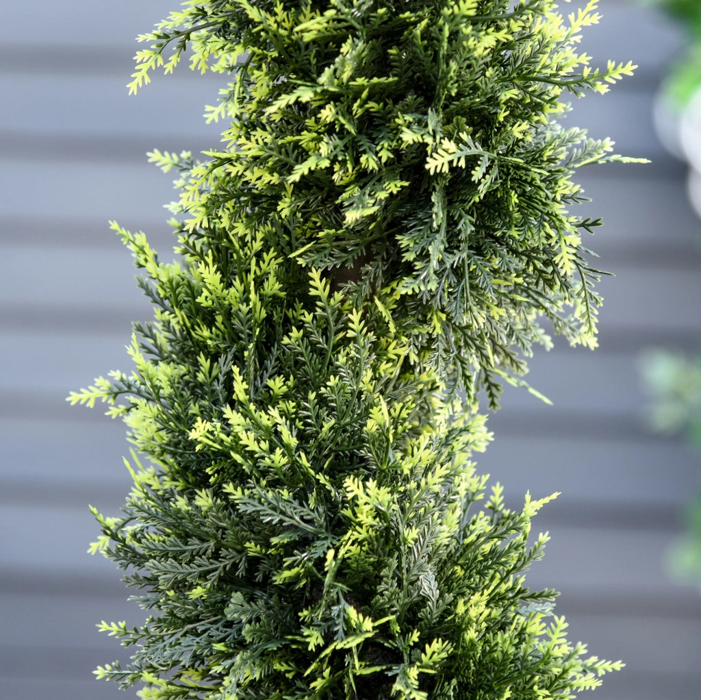 PIANTA Artificiale di Cedro a Spirale 90 cm Verde, Set da 2 pezzi