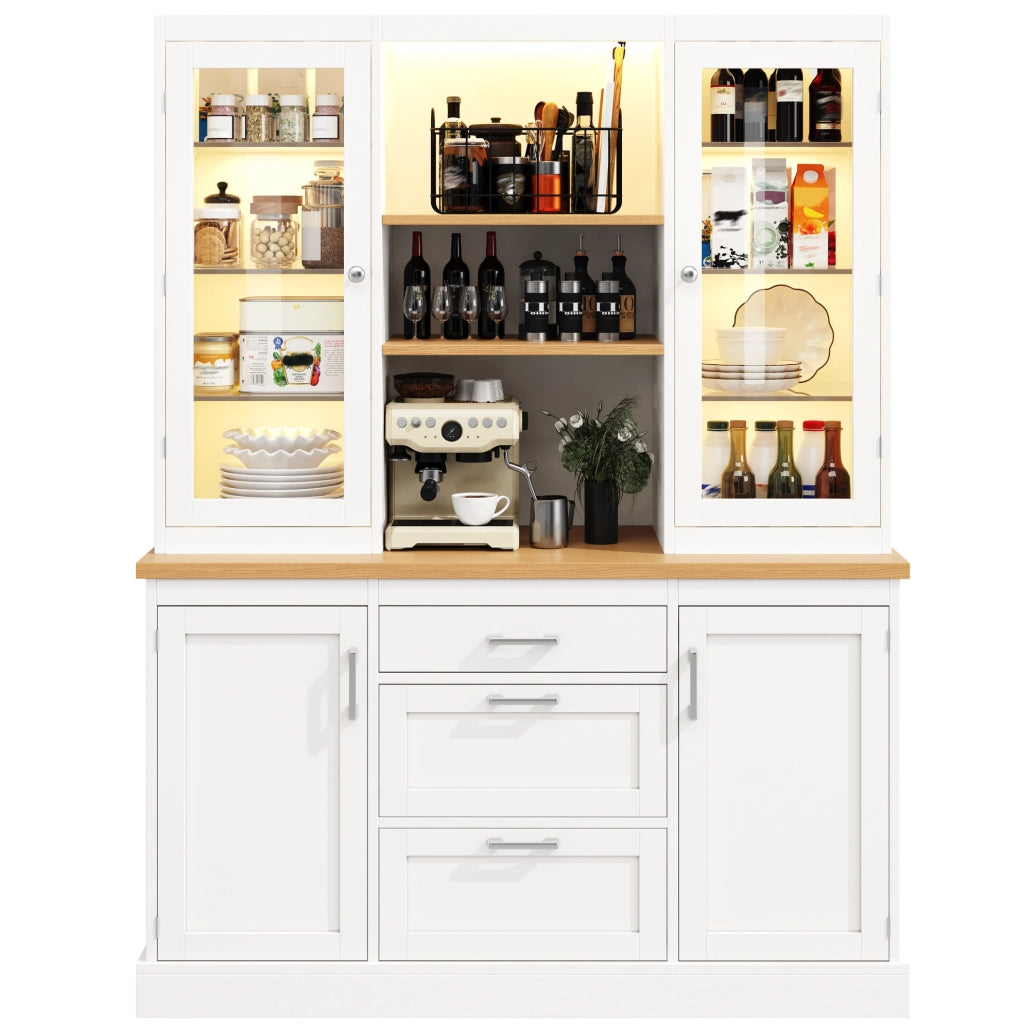 MOBILE da cucina con LED RGB controllati da app 140x40x185 cm MDF bianco