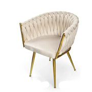 Set due poltrone in velluto beige cm 63x43x80h