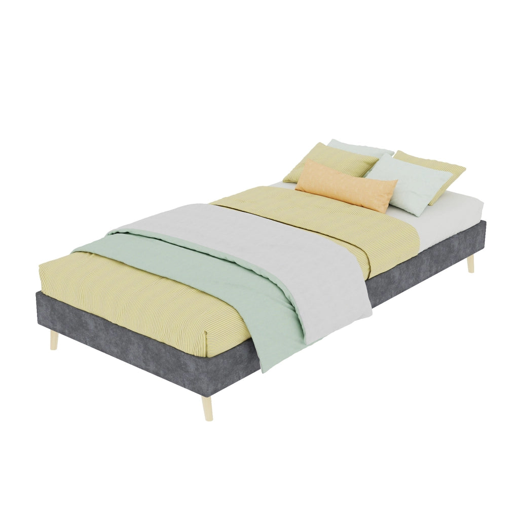 Struttura letto singolo 90x200 cm grigio scuro senza testiera