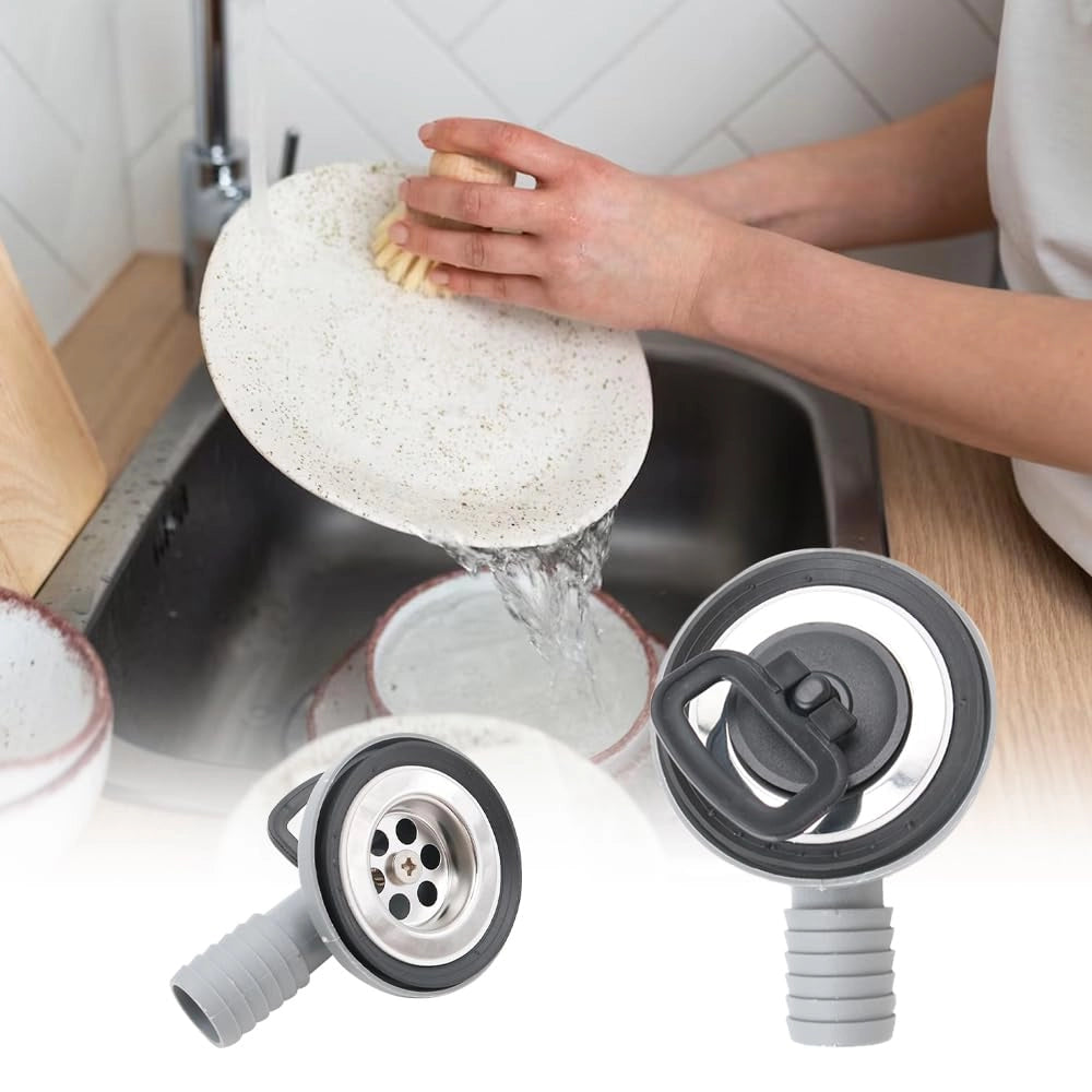 Kit di scarico in acciaio inossidabile a 90° per lavabo, attacco da 50 mm