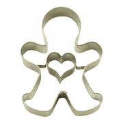 Stampo per biscotti a forma di omino di pan di zenzero con cuore, 6,5 x 5 cm, in acciaio inossidabile