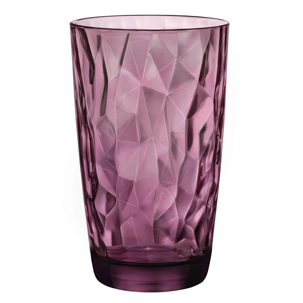 Bicchiere da cocktail, capacità 470 ml, vetro, color lilla, set da 6 pezzi