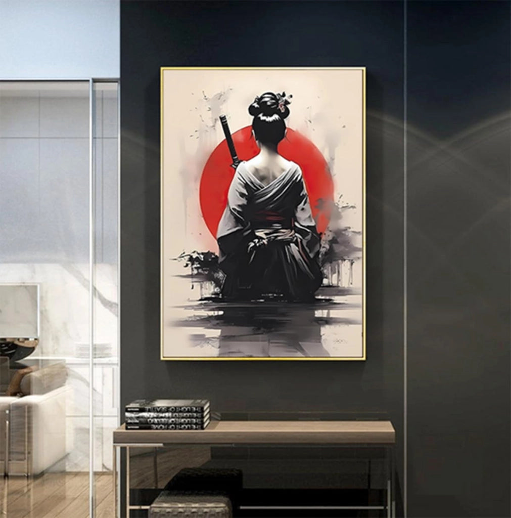 Poster Samurai, Ninja, Monte Fuji, 30x40 cm, modello JP-09