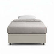 Letto Singolo Contenitore Imbottito 80x190 cm Similpelle Tortora BoxMax