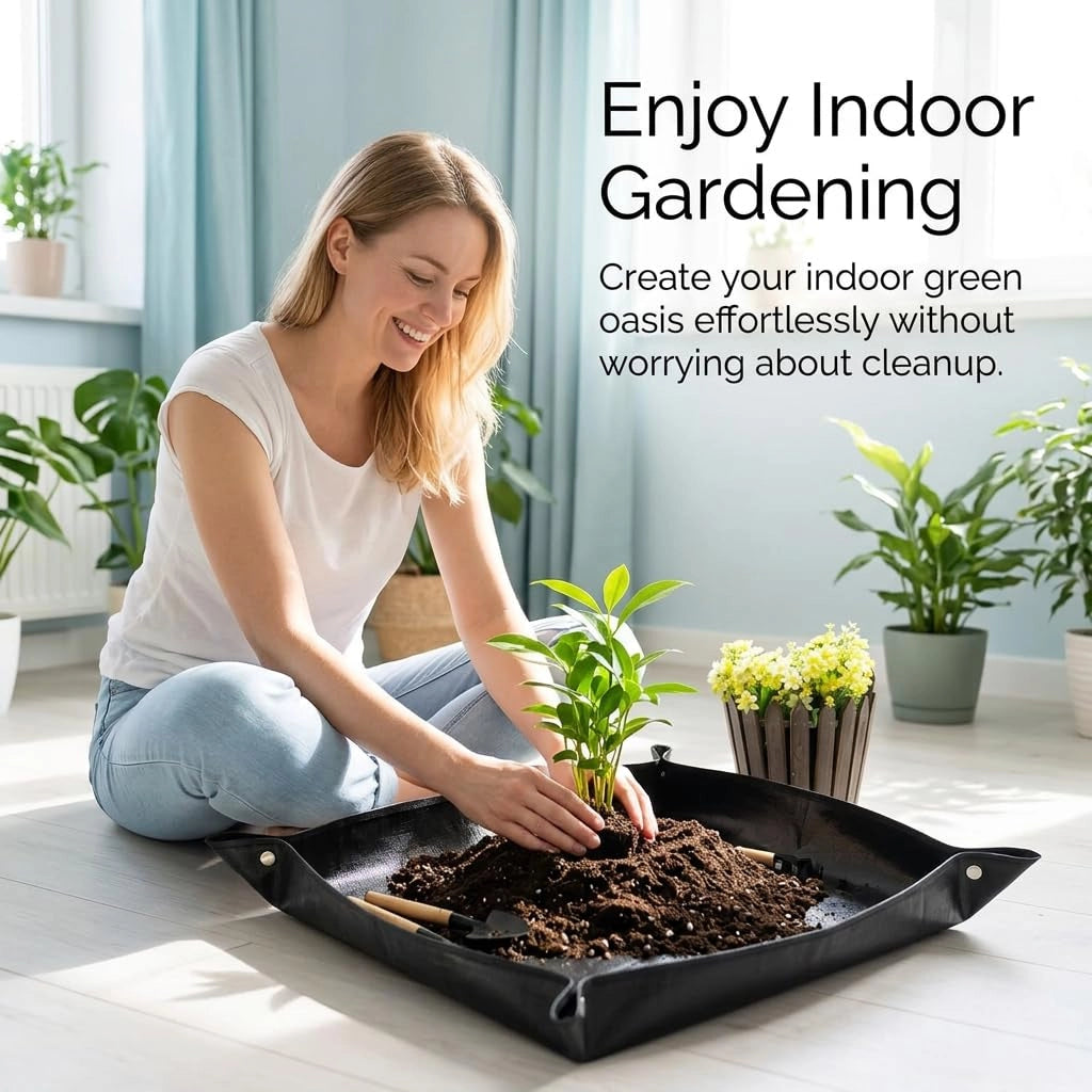 Tappeto in materiale plastico, dimensioni 100x100 cm, impermeabile, colore nero, ideale per il giardinaggio
