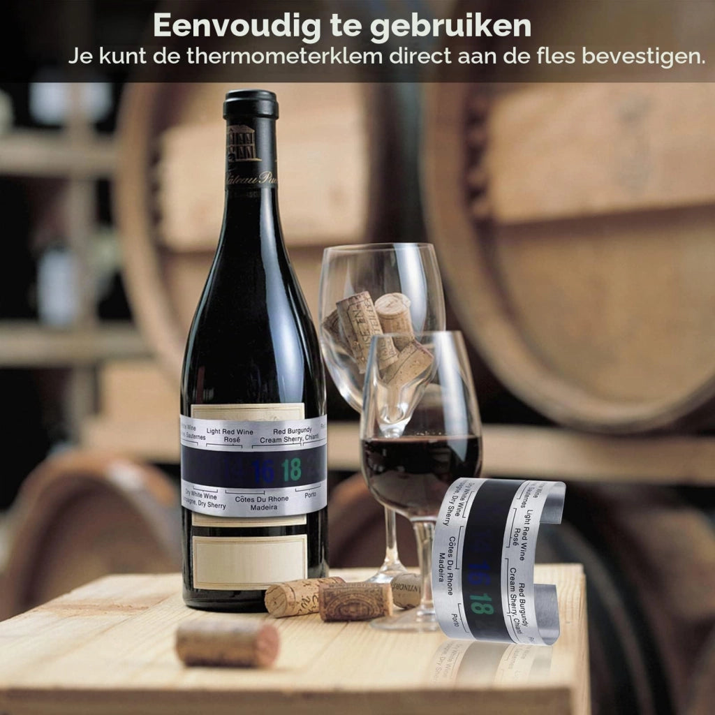 Termometro per vino con display LCD, in acciaio inossidabile, diametro 6 cm