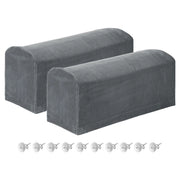 2 copribraccioli elasticizzati, in poliestere, color grigio scuro, dimensioni 46x16,5x20 cm