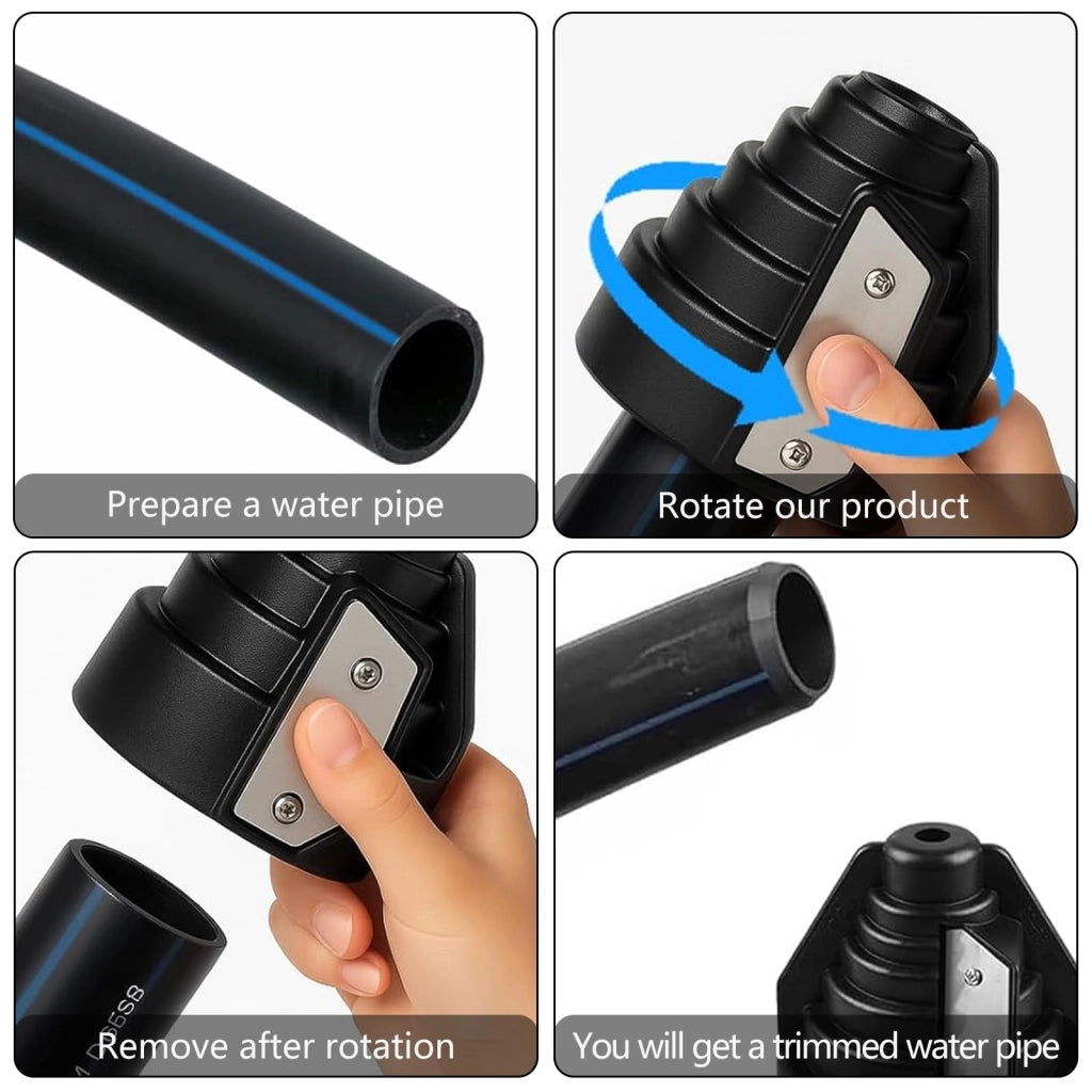 Raschietto per tubi in plastica, adatto per tubi da 20 a 63 mm, con 3 lame di ricambio