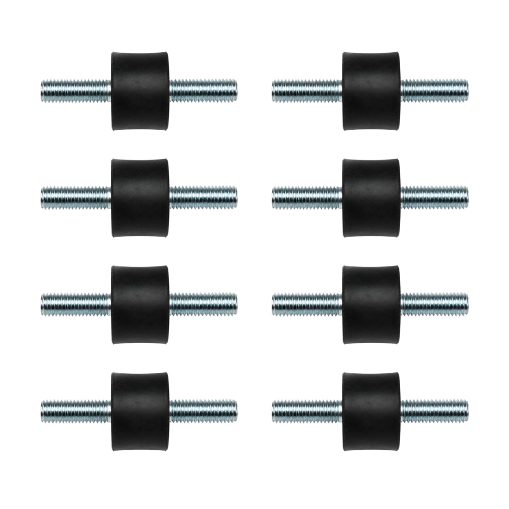 M6, confezione da 8, supporti antivibranti in gomma e metallo, dimensioni 6x18 mm