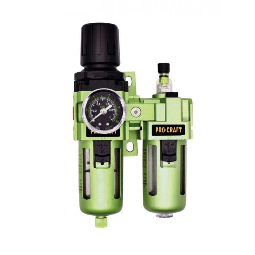 Gruppo FRL filtro regolatore lubrificatore Procraft FU06, 3/8", 3000 l/min, 10 bar