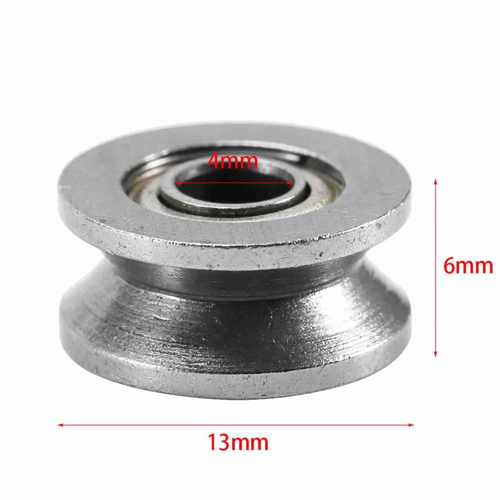 Cuscinetti a sfera V-Nut, modello V624ZZ, confezione da 10 pezzi, dimensioni 4x13x6 mm, acciaio