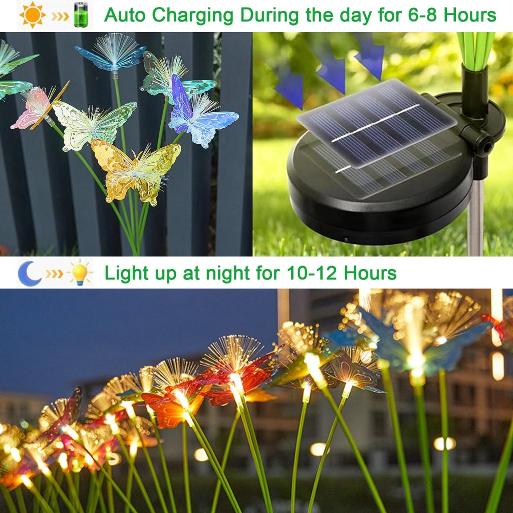 Set di 2 lanterne solari a forma di medusa, con 16 LED, impermeabili, per l'uso in giardino