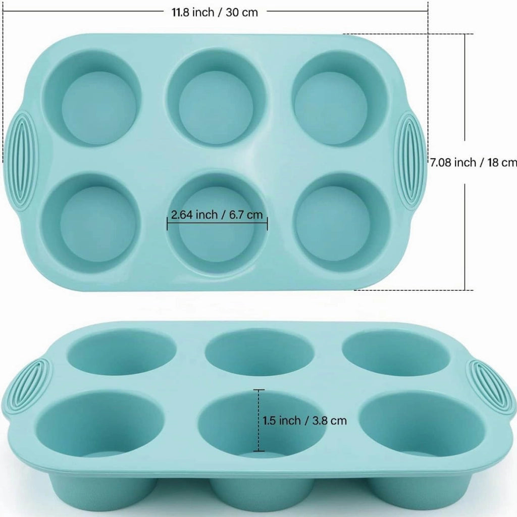 Stampi in silicone per muffin, set da 3, antiaderenti, con 12 cavità, forma rotonda