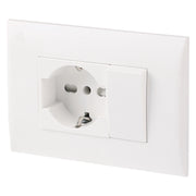 PLACCA PRECOMPOSTA 1 presa P40 + 1 deviat. 10A - col.bianco