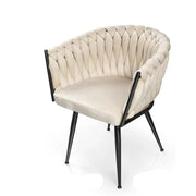 Set due poltrone in velluto beige cm 63x43x80h
