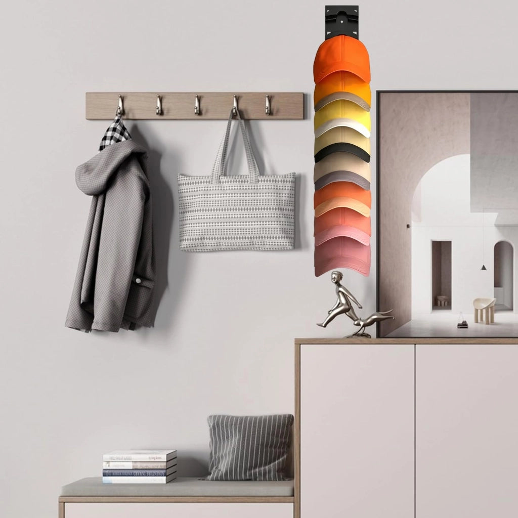 Supporti a parete per tappi, set da 2, per un massimo di 20 tappi, colore nero