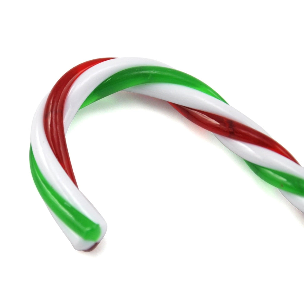 6 bastoncini di zucchero natalizi, 15 cm, rosso, bianco e verde, in plastica