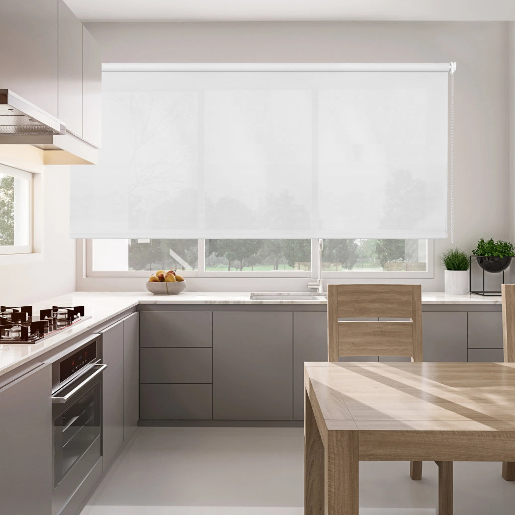 Storesdeco Tenda a rullo Screen 5% Bianco 140x180 cm
