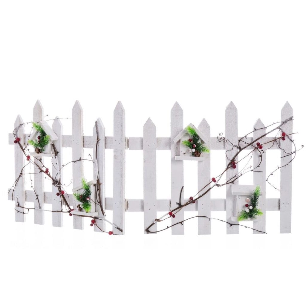 Decorazione natalizia per recinzione, multicolore, 98x40x1,5 cm, legno/plastica