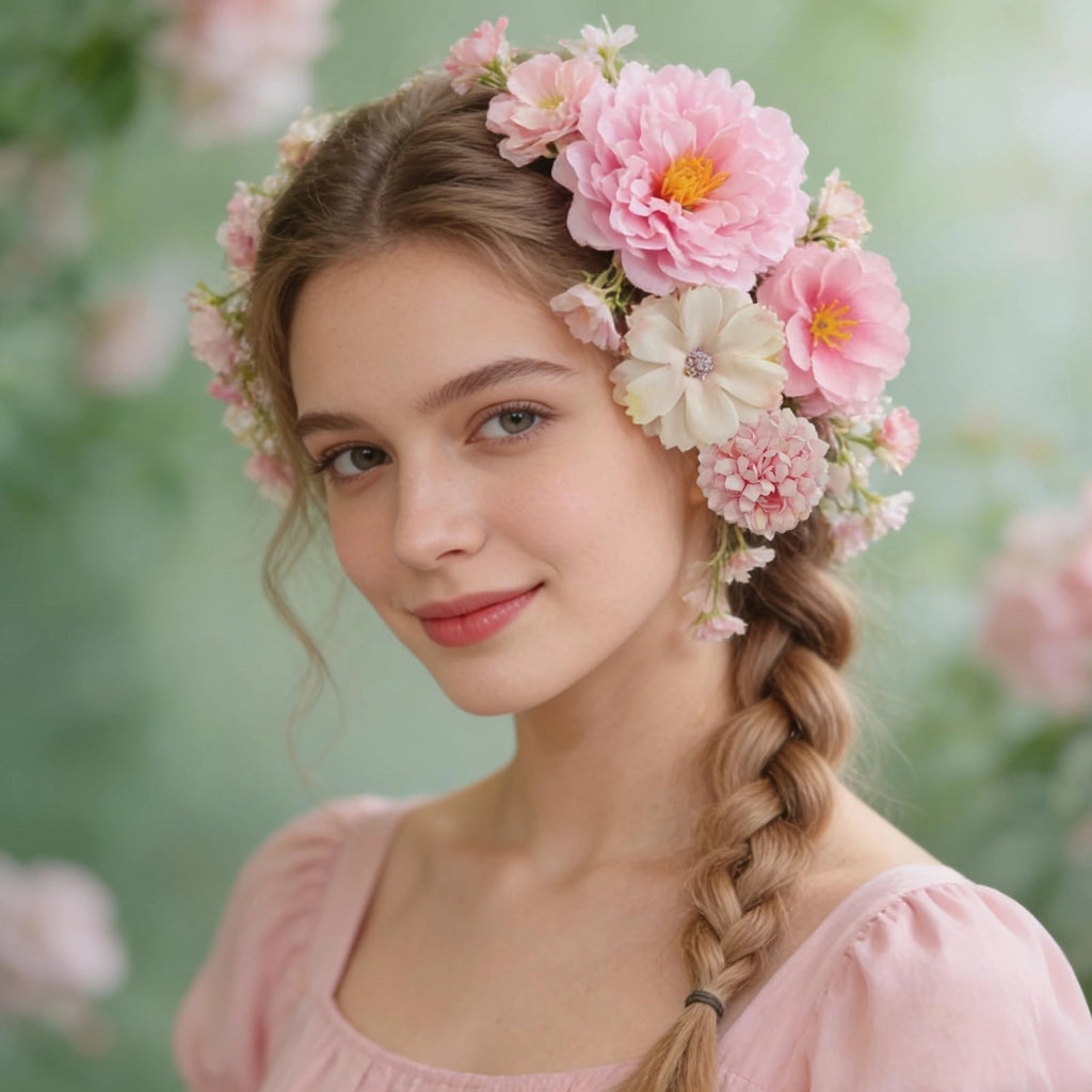 32 fiori artificiali, rosa, in seta, per lavori manuali e decorazioni