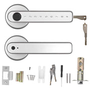 Serratura per porta biometrica con tastiera elettronica, colore argento