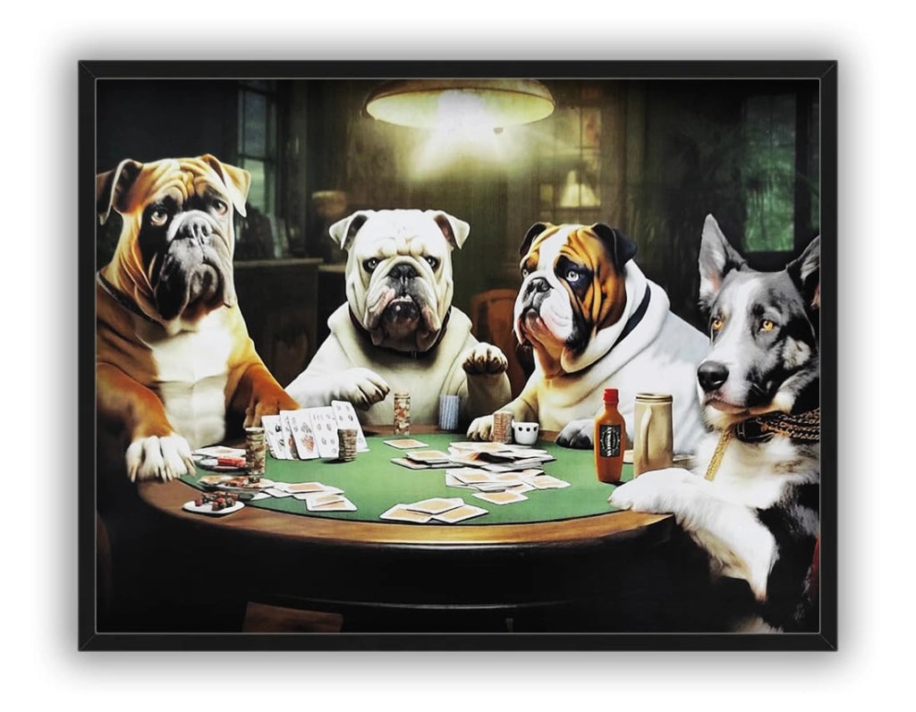 Poster da parete con animali – Cani a un tavolo da poker, 40x30 cm, stampa artistica