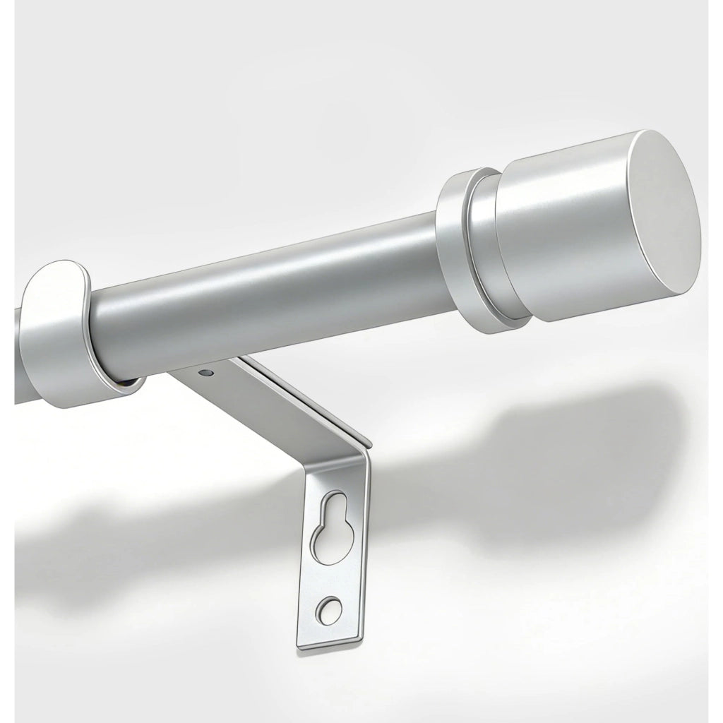 Guida per tende da finestra, 16 mm, estendibile, argento, da 63 a 183 cm